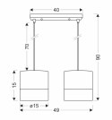 Bianco lampa wisząca biały 2x40w e27 abażur biały+orzechowy