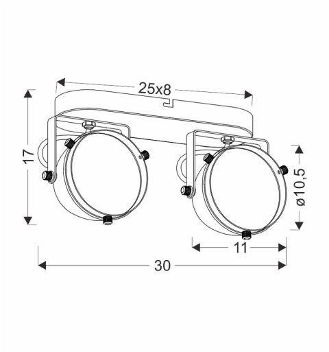 Crazy lampa sufitowa listwa czarny 2x15w gu10 klosz bezbarwny