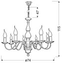 LAMPA SUFITOWA WISZĄCA CANDELLUX BELLAGIO 38-96510 E14 KREMOWY