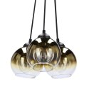 NUBIA LAMPA WISZ�CA CZARNY 3X60W E27 KLOSZ Z�OTY