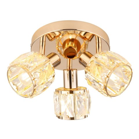 DUBAI LAMPA SUFITOWA PLAFON ZŁOTY KLOSZ KRYSZTAŁOWY TRANSPARENTNY