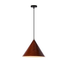 DUNCA LAMPA WISZĄCA 32CM E27 KLOSZ CIEMNY ORZECHOWY