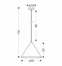 DUNCA LAMPA WISZĄCA 32CM E27 KLOSZ JASNY DĘBOWY