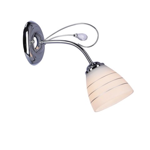 LAMPA ŚCIENNA KINKIET CANDELLUX SIMPLI 21-64288 E27 CHROM Z KRYSZTAŁKIEM + KLOSZ Z PASKIEM