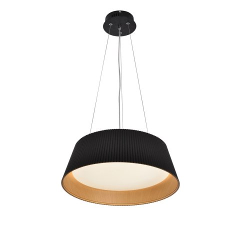 UMBRIA LAMPA WISZĄCA CZARNO DREWNIANA LED KLOSZ BIAŁY 31-24183