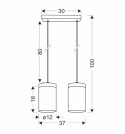 Wels lampa wisząca 2X40 czarny+drewniany klosz dymiony 32-21991