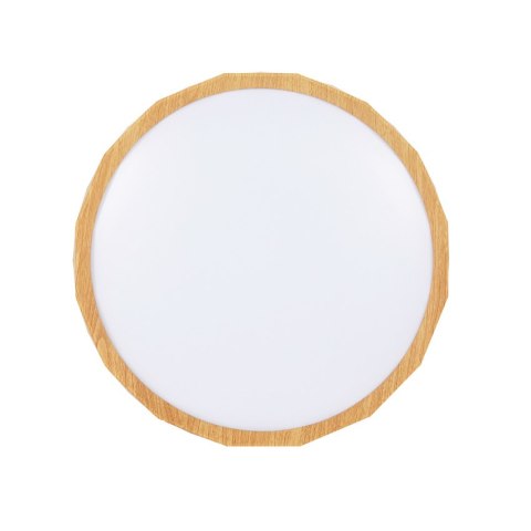 CADIX LAMPA SUFITOWA DREWNIANA LED 38,5 CM KLOSZ BIAŁY