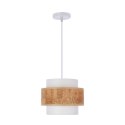 Cork lampa wisząca biały 1x40w e27 abażur biały+beżowy