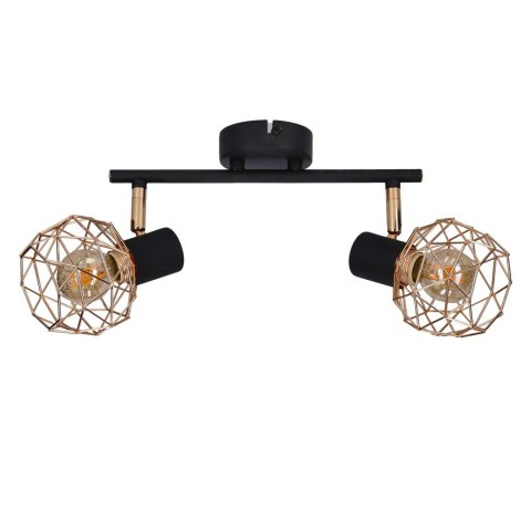 Lampa sufitowa listwa ścienna czarna klosz miedziany Acrobat 92-22202