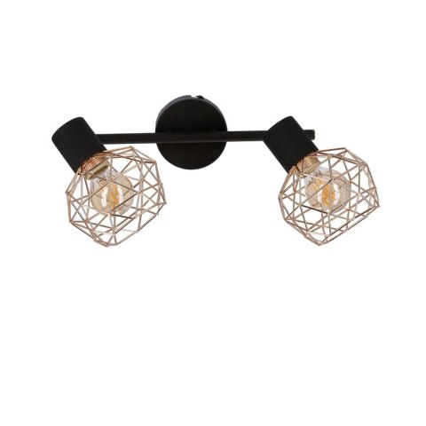 Lampa sufitowa listwa ścienna czarna klosz miedziany Acrobat 92-22202