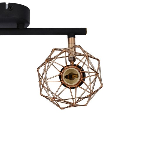 Lampa sufitowa listwa ścienna czarna klosz miedziany Acrobat 92-22202