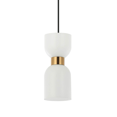 Lampa wisząca biała pojedyncza do kuchni, salonu,korytarza MONZA PND-57602-1-BRO