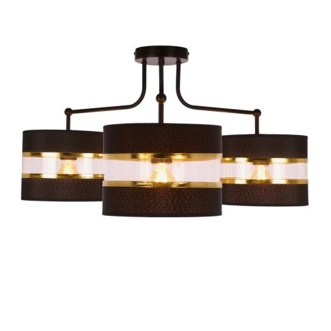 ANDY LAMPA WISZĄCA CZARNY E27 ABAŻUR CZARNY+ZŁOTY