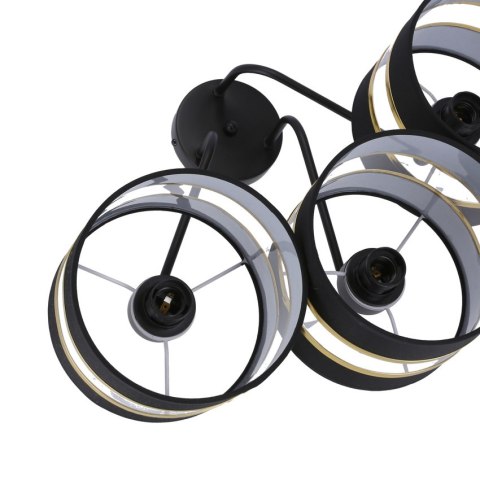 ANDY LAMPA WISZĄCA CZARNY E27 ABAŻUR CZARNY+ZŁOTY