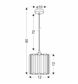 Glassia Lampa Wisząca Czarny 1X40 E27 Klosz Czarny+Kryształy Bezbarwne