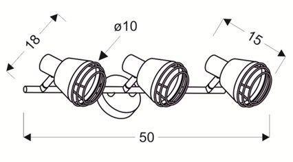 Lampa ścienna/sufitowa czarna klosz miedziany 3xE14 40W Neria 93-82572