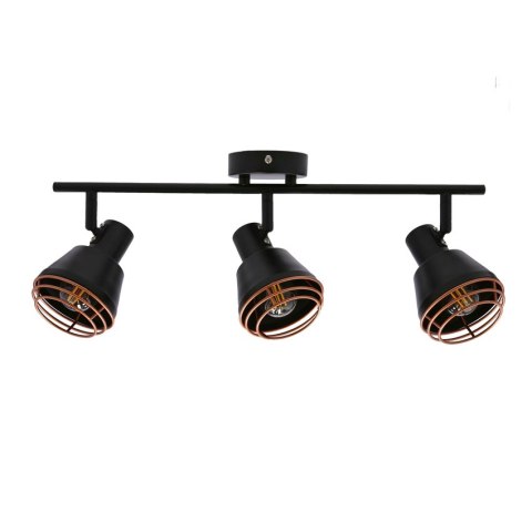 Lampa ścienna/sufitowa czarna klosz miedziany 3xE14 40W Neria 93-82572