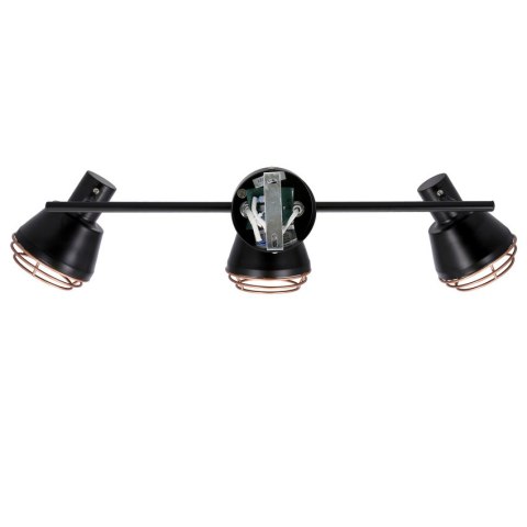 Lampa ścienna/sufitowa czarna klosz miedziany 3xE14 40W Neria 93-82572
