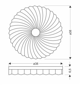 Lemo Lampa Sufitowa Plafon Drewniany 24W Led 38Cm Biały 4000K