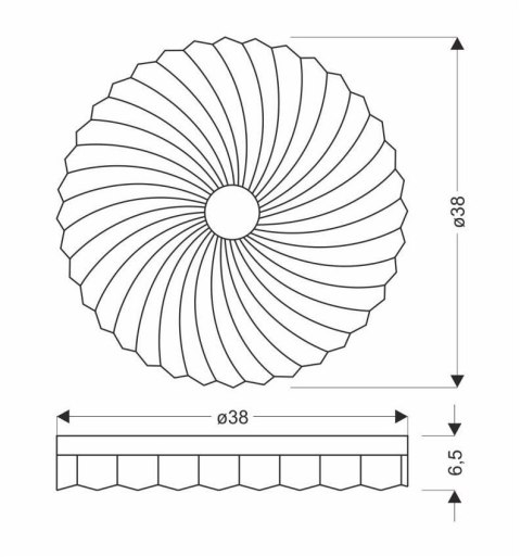 Lemo Lampa Sufitowa Plafon Drewniany 24W Led 38Cm Biały 4000K