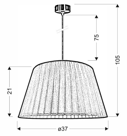 Notizia Lampa Wisząca Satynowy 37 1X60W E27 Abażur Czarny