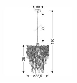 Rina lampa wisząca chromowy 1x60w e27