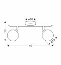 Rodia Lampa Sufitowa Listwa Satynowy 2X40W G9 Klosz Grafitowy