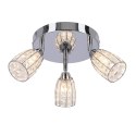 Shiba lampa sufitowa plafon chromowy 3x15w g9 klosz bezbarwny