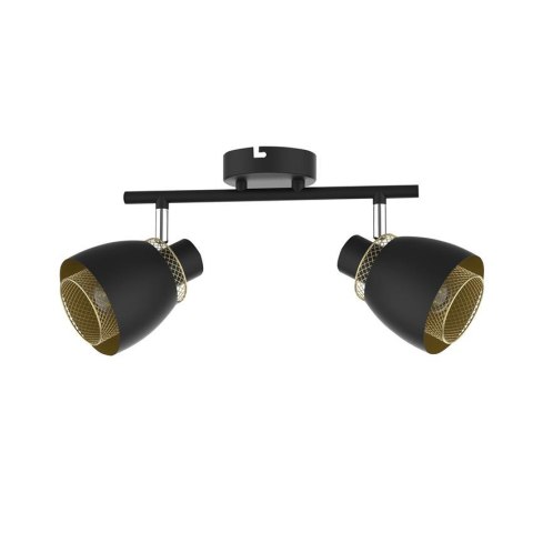 Aleksandria lampa sufitowa listwa 2x40w klosz czarny+złoty