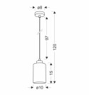 Aspra lampa wisząca czarny 1x60w e27 klosz bursztynowy