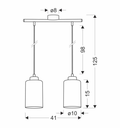 Aspra lampa wisząca czarny 2x60w e27 klosz bursztynowy