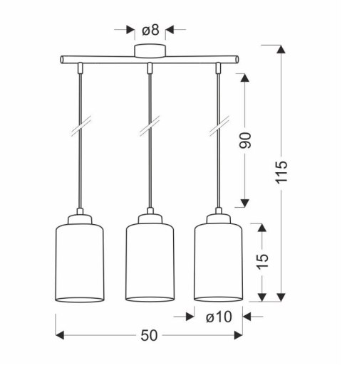 Aspra lampa wisząca czarny 3x60w e27 klosz bursztynowy