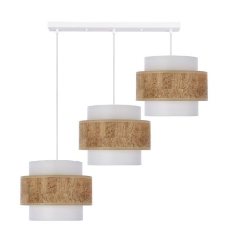 Cork lampa wisząca biały 3x40w e27 abażur biały+beżowy