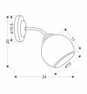 Marinen Lampa Kinkiet Czarny 1X40W E27 Klosz Biały Z Obwódką