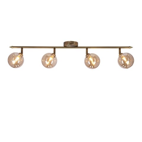 Rodia lampa sufitowa listwa patynowy 4x40w g9 klosz bursztynowy