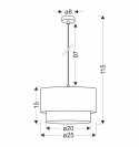 Sferia Lampa Wisząca Czarny 1X60 E27 Abażur Czarny+Beżowy