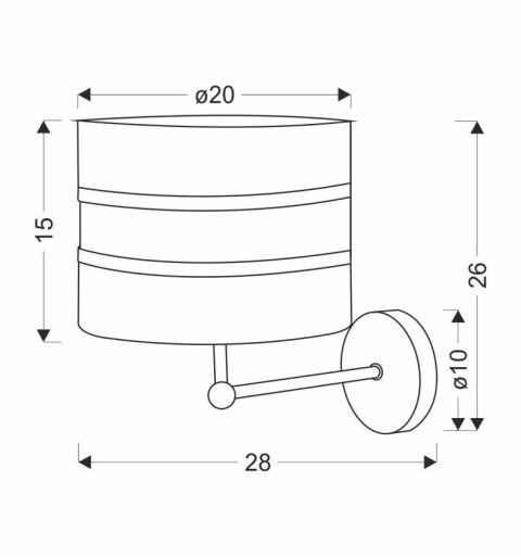 Andy lampa kinkiet czarny 1X40W E27 abażur biały + złoty 21-05922