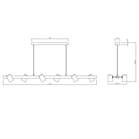 Snow 6 linia wisząca złota