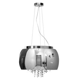 Lampa Szklana Stalowy drobne korale 40cm