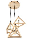 Lampa drewniana wisząca 3 x E27 Trójkąty PZE-903