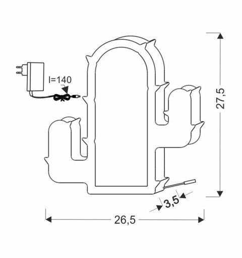 CACTUS duża lampa stołowa LED IQ KIDS zielony