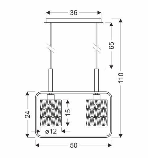 Crown Lampa Wisząca Czarny 2X40W E27 Abażur Beżowy