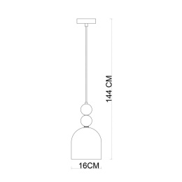 Lampa wisząca kolorowa szklana do salonu, kuchni MANSO PND-37462A-MC-GD