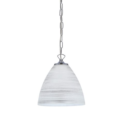 Scordia lampa wisząca chromowa klosz biały+srebrny
