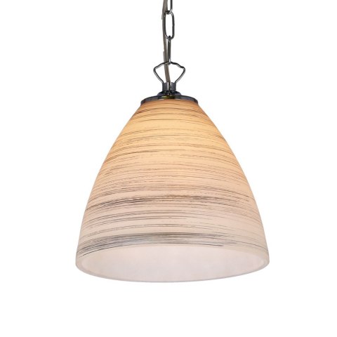 Scordia lampa wisząca chromowa klosz biały+srebrny