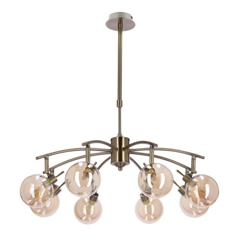 Lentini lampa wisząca patynowy 8x40w g9 klosz bursztynowy