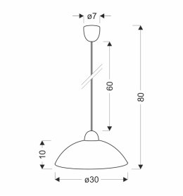 Mangano Lampa Wisząca 1X60W E27 Klosz Biały Z Wzorem