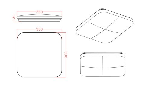 Babilon plafon kwadratowy średni 4000K czarny