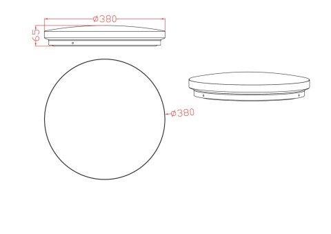 Babilon plafon okrągły średni 4000K czarny