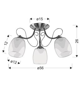 Lampa sufitowa białe szklane klosze Amba 33-78025